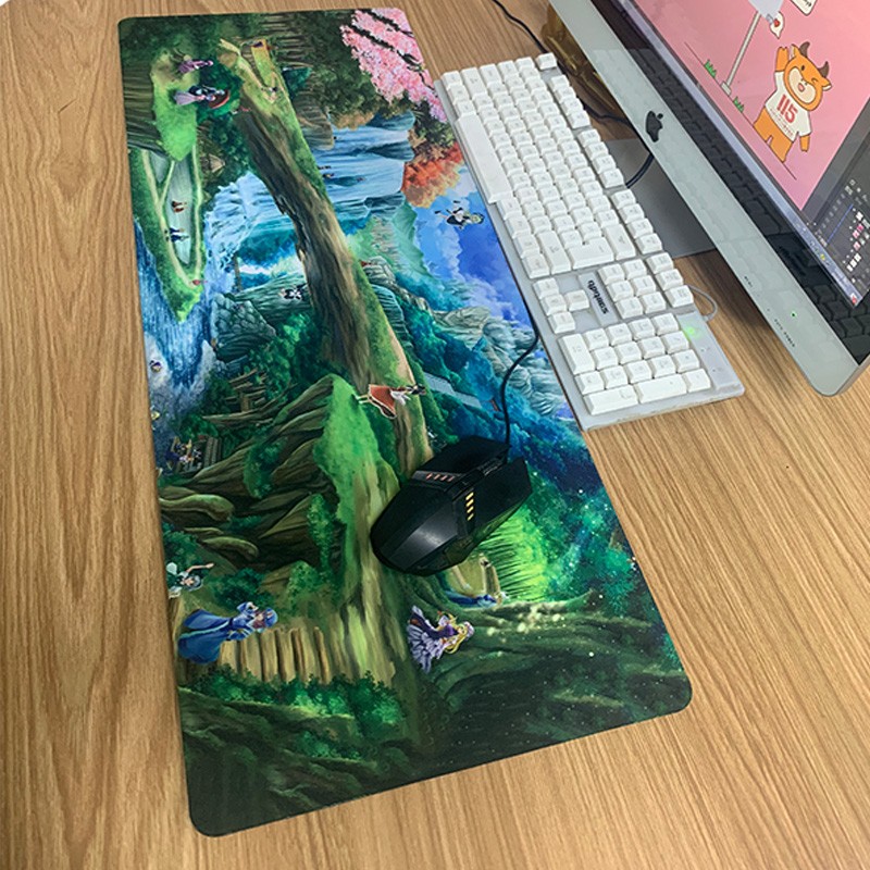 简约日系鼠标垫超大电脑键盘桌垫防水锁边加厚网咖电竞创意垫批发
